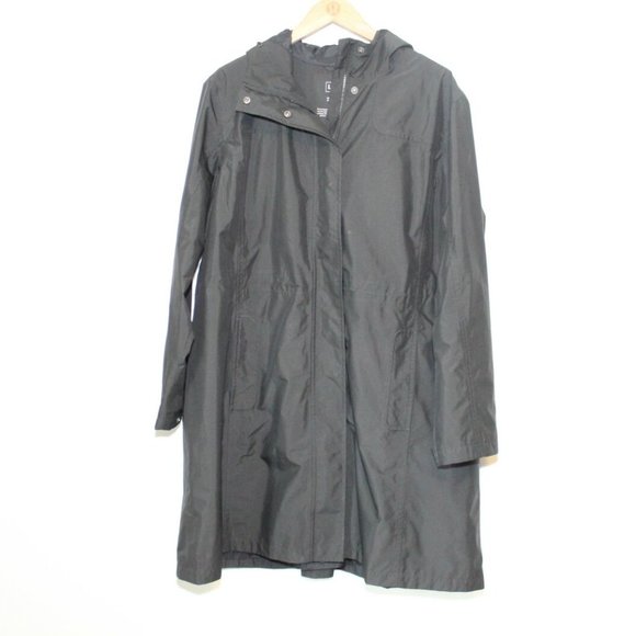 L.L. Bean H2OFF Raincoat Mesh Lined Long Waterproof Hooded Plus Size 1X H12672 - Picture 2 of 12